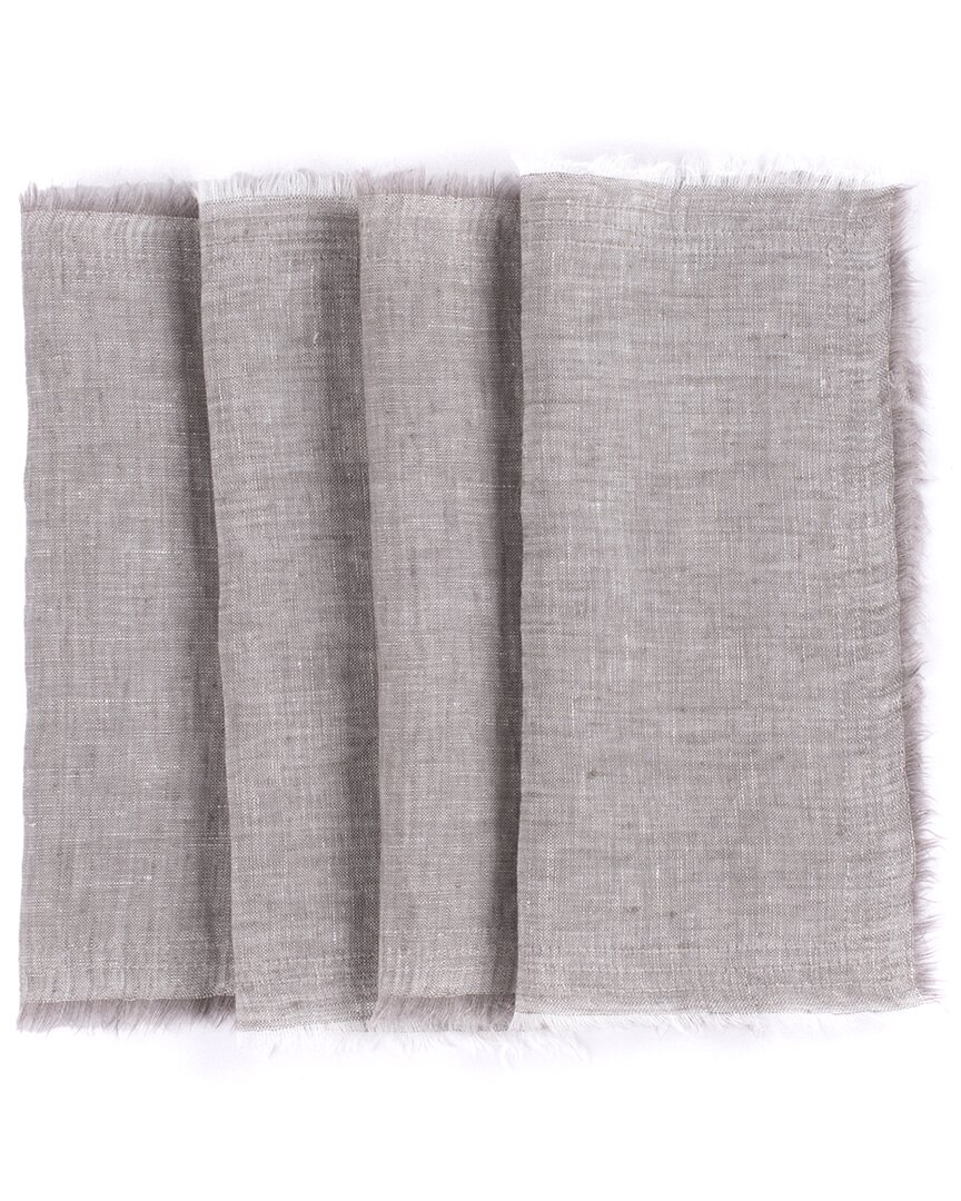 Amity Home Set Of 4 Brisbane Linen Cocktail Napkins