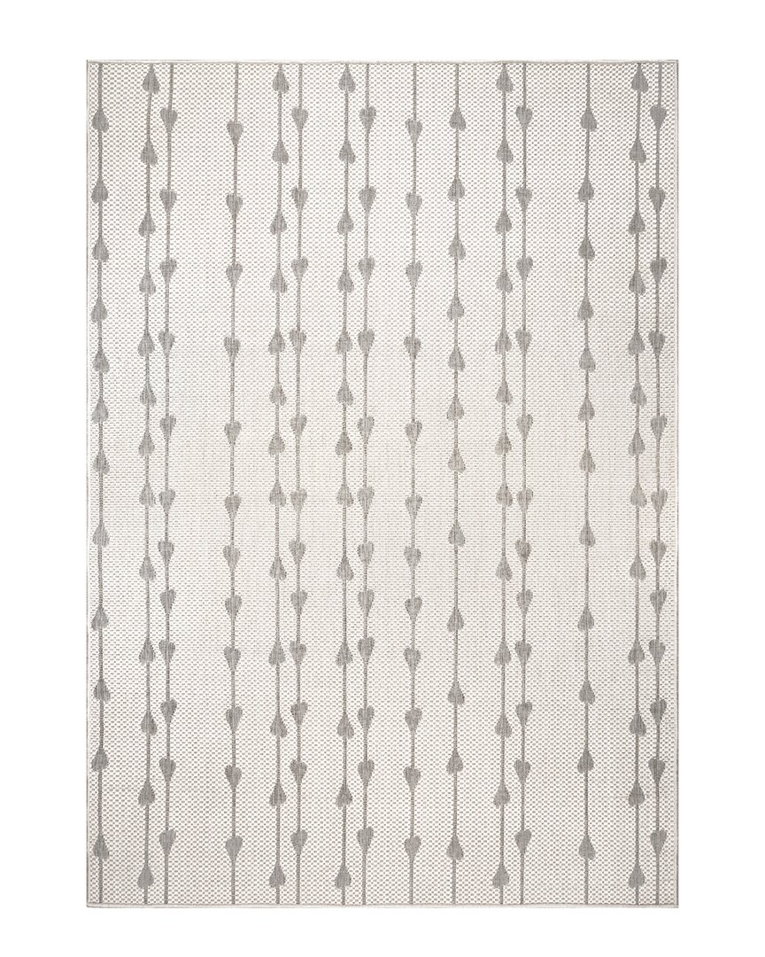 Nuloom Kiernan Vertical Teardrop Stripe Indoor/outdoor Rug In Grey