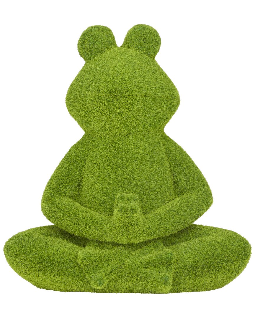 Peyton Lane Eclectic Frog Ceramic Garden Sculpture In Green