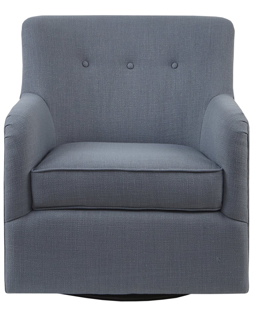 Shop Madison Park Adele Swivel Chair In Blue