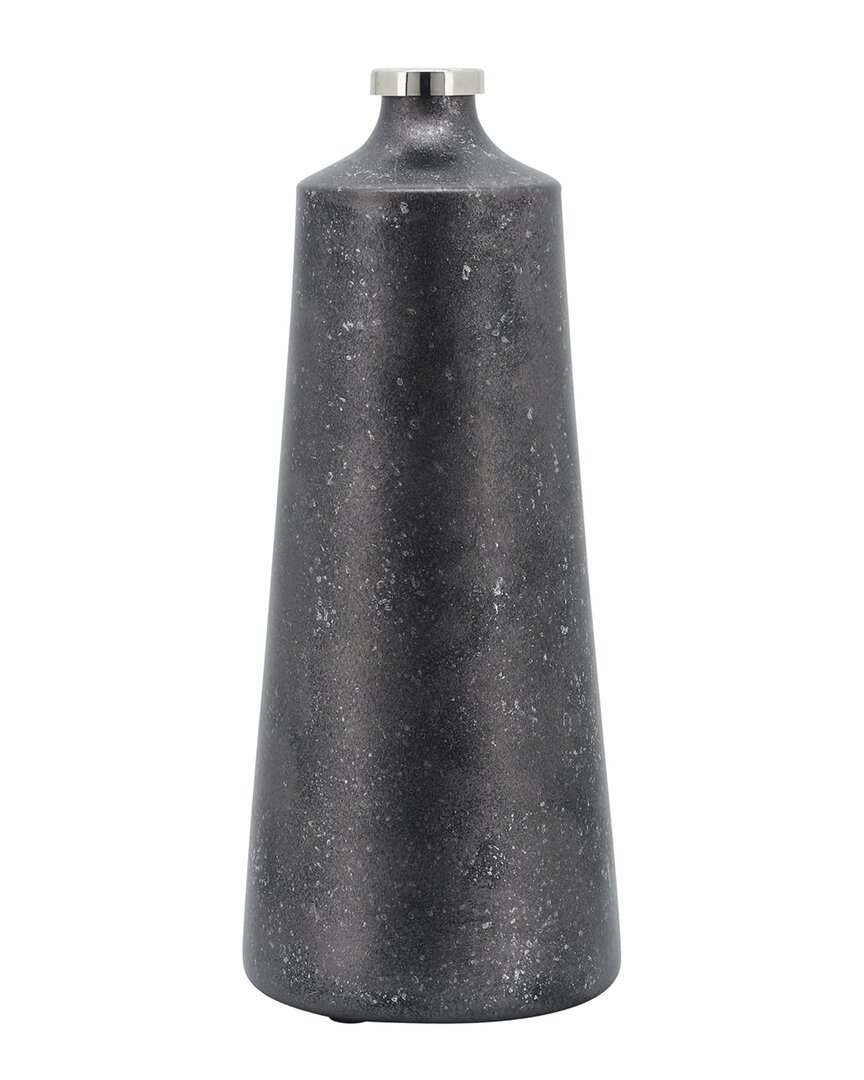 Sagebrook Home 18in Decorative Glass Vase In Black