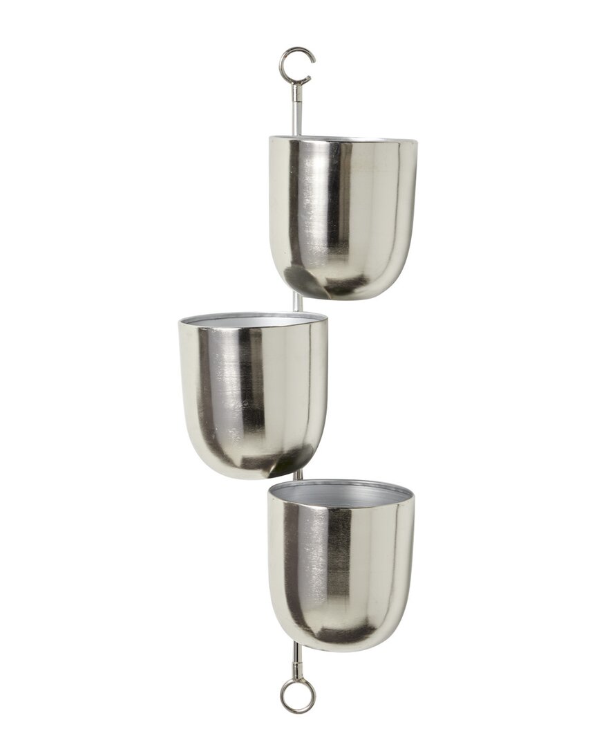 Peyton Lane Silver Metal Layered Wall Planter