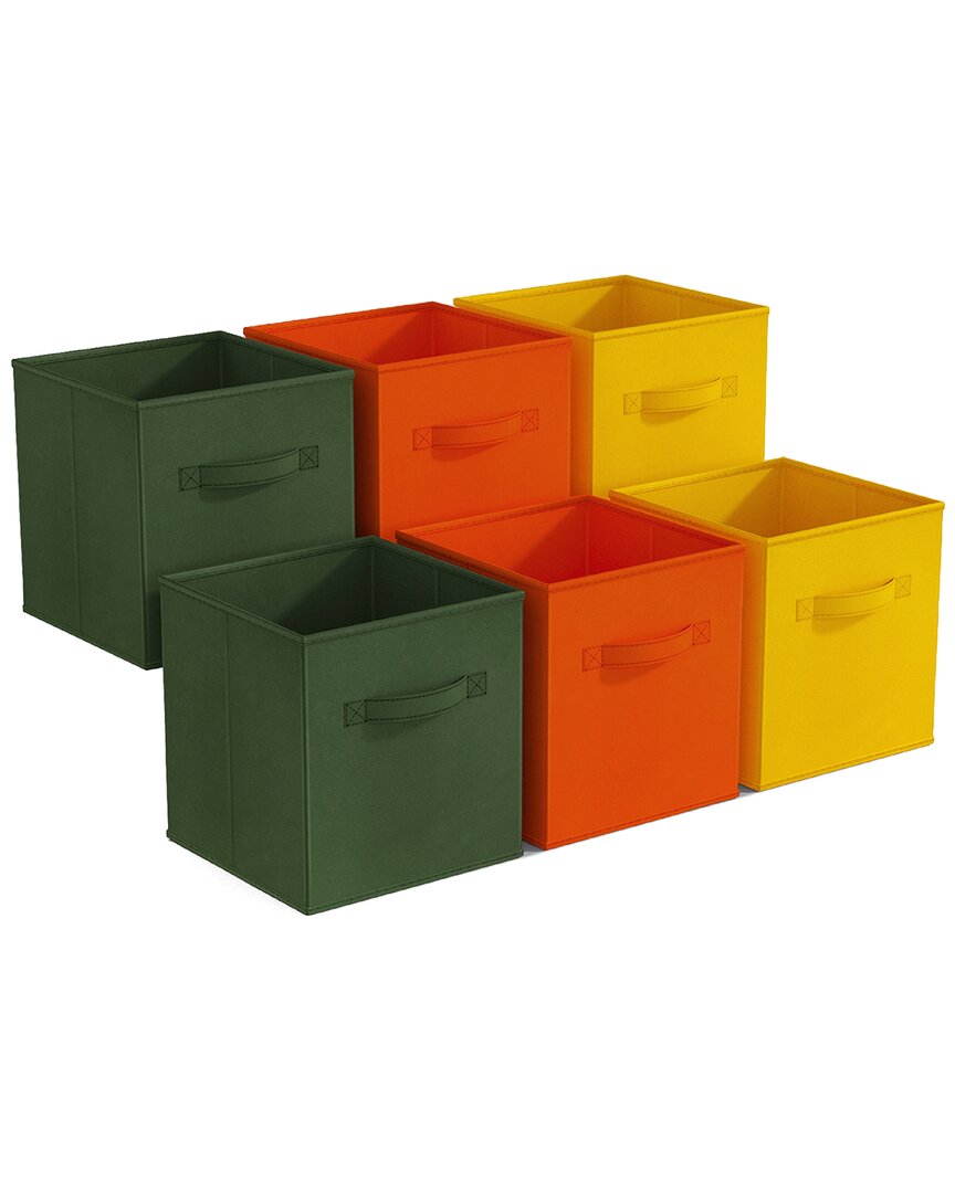 Sorbus 6 Pack 11in Foldable Storage Cubes In Green