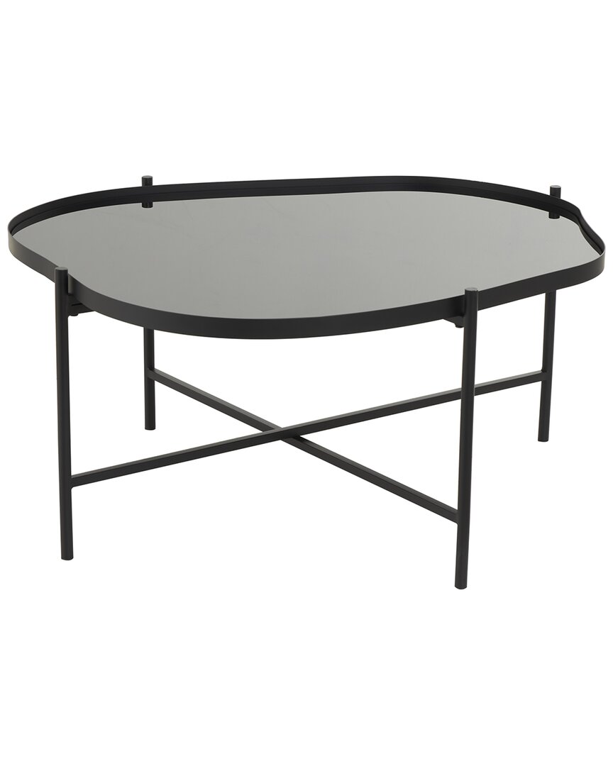 Shop Peyton Lane Abstract Wavy Coffee Table With X-shaped Base In Black