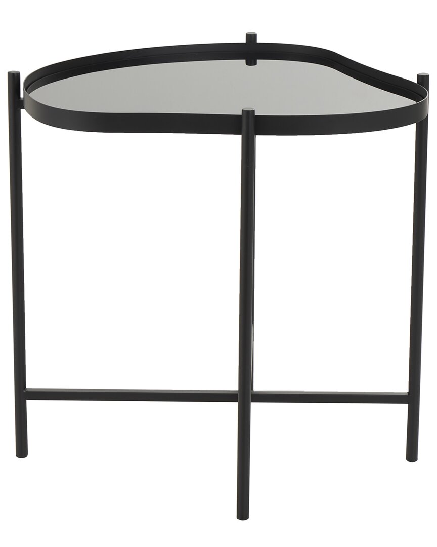 Shop Peyton Lane Abstract Wavy Accent Table With X-shaped Base In Black