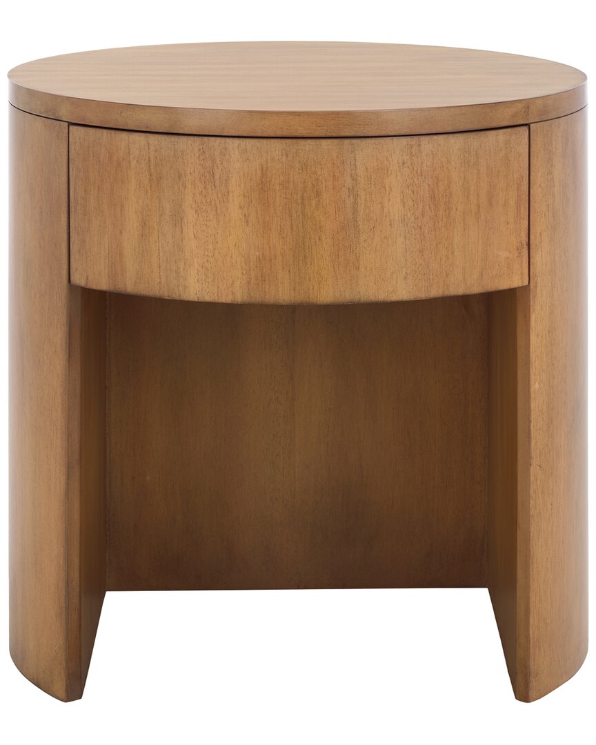 Safavieh Couture Daiya Round 1 Drawer Wood Nightstand In Brown