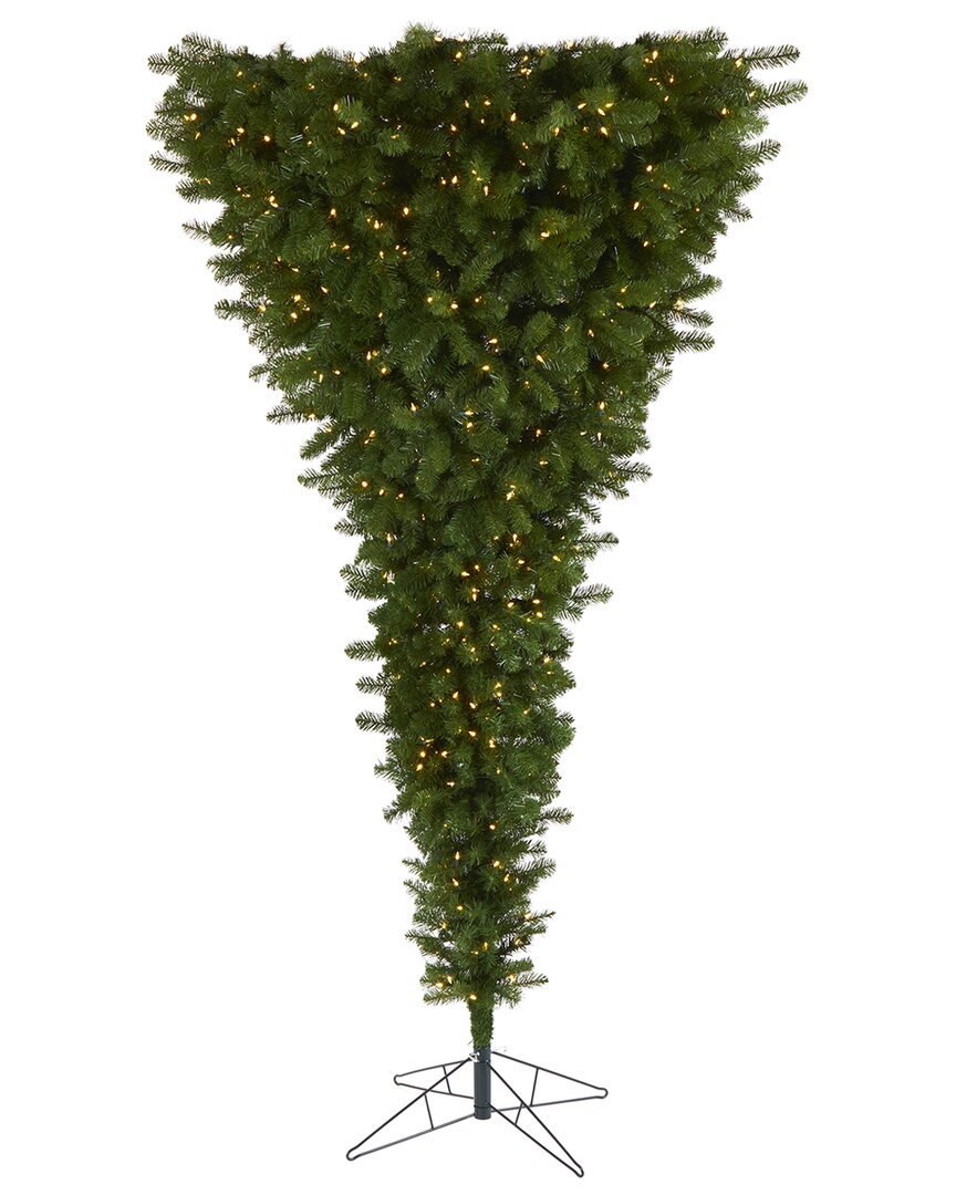 Nearly Natural 8ft. Sun Valley Spruce Upside Down Artificial Christmas Tree In Green