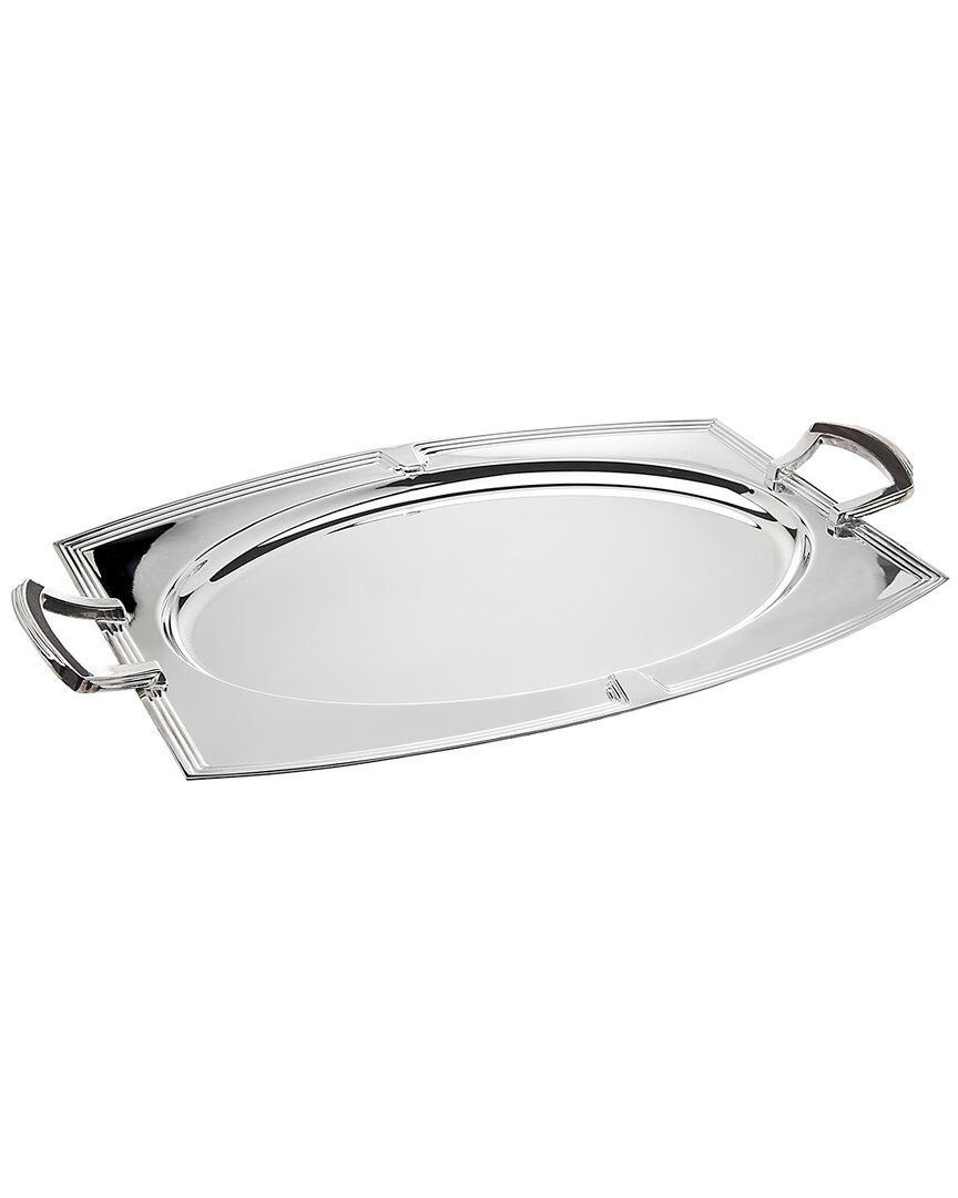 Ricci Argentieri Art Deco Silver Plated Oval Handled Tray