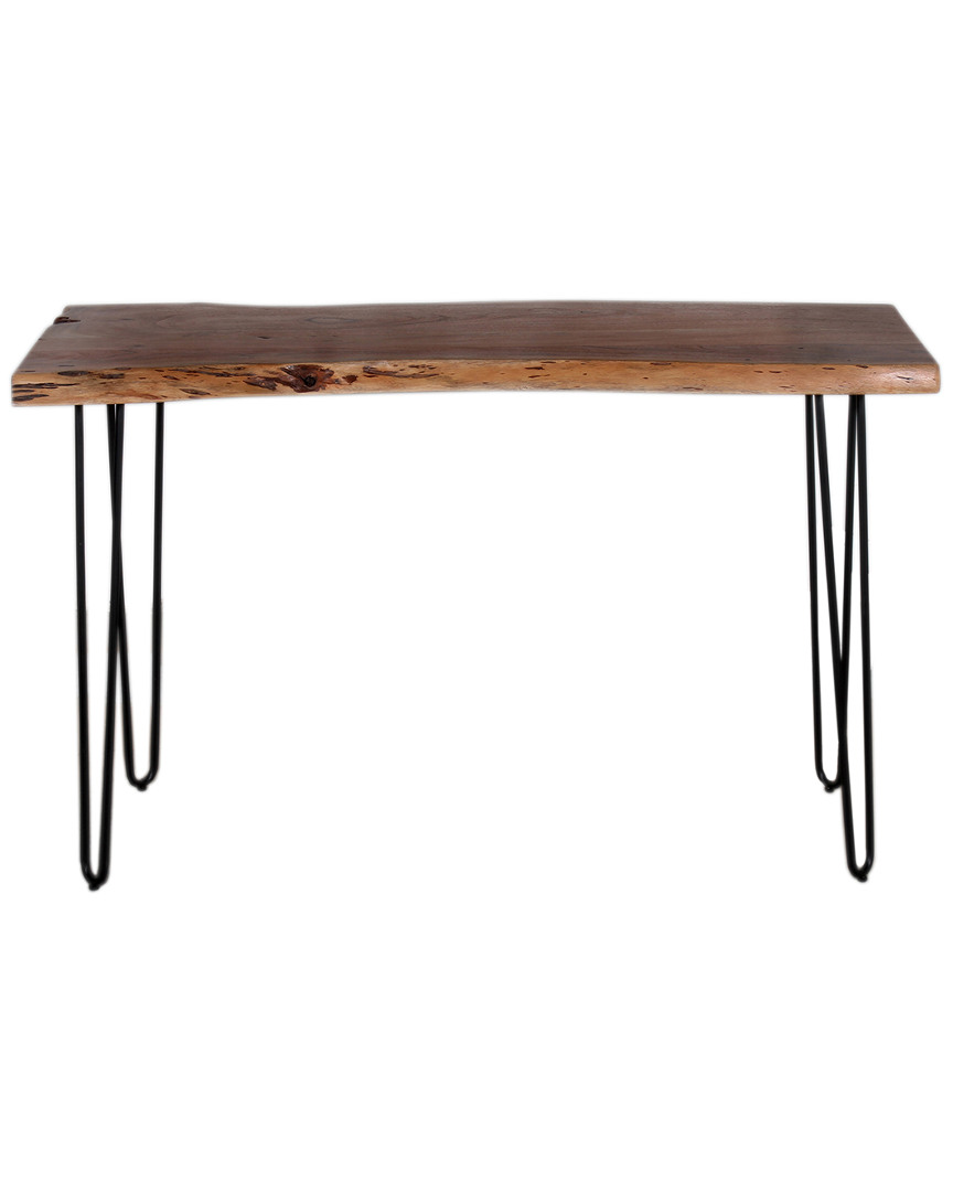 Alaterre Hairpin Natural Live Edge Wood With Metal 48in Media Console Table