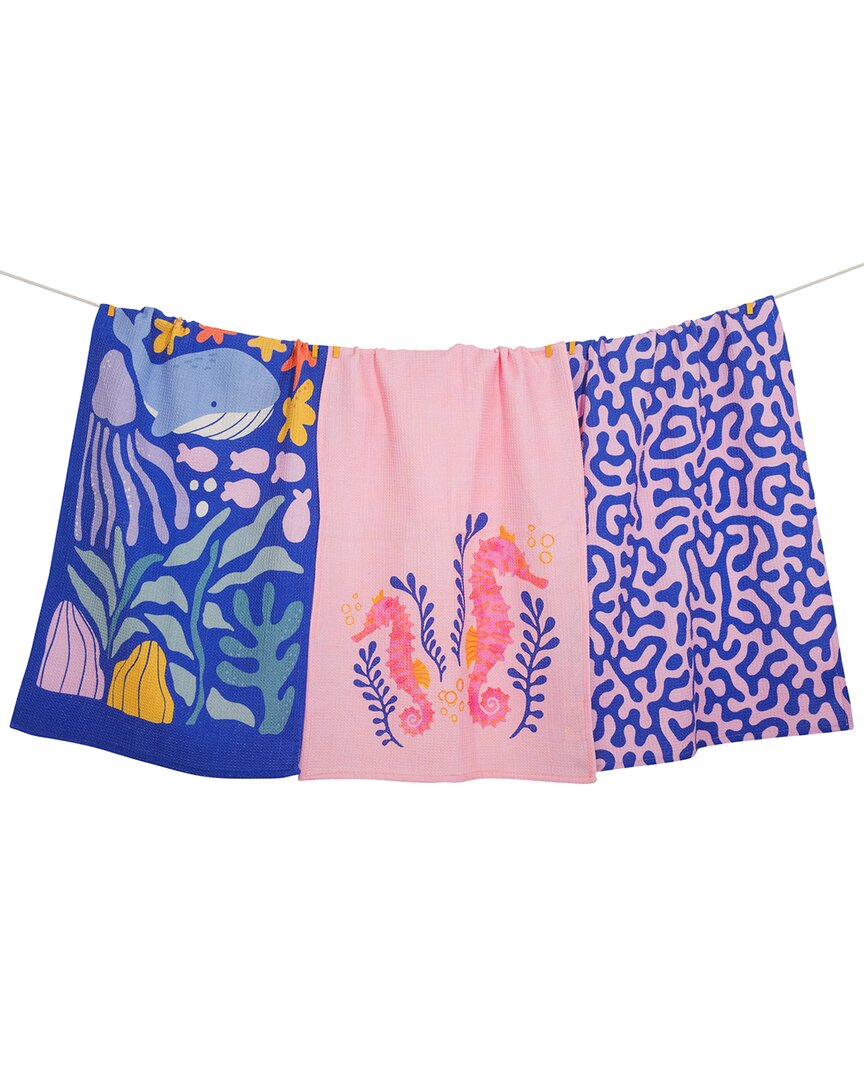 Tiramisu Whimsical Ocean Kitchen Towel Set In Multi