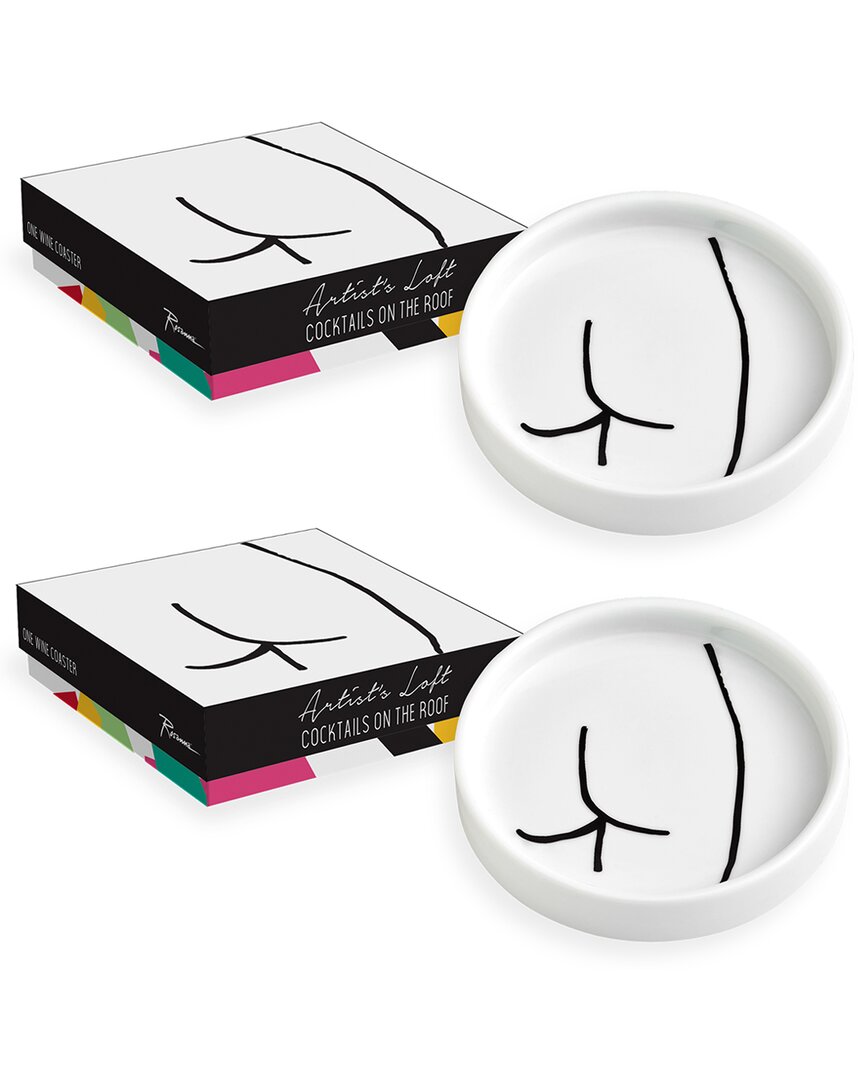 Rosanna Set Of 2 Cocktails On The Roof Wine Coasters