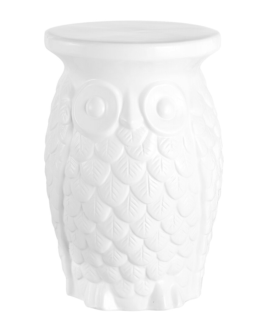 Jonathan Y Designs Jonathan Y Groovy Owl Ceramic Garden Stool In White