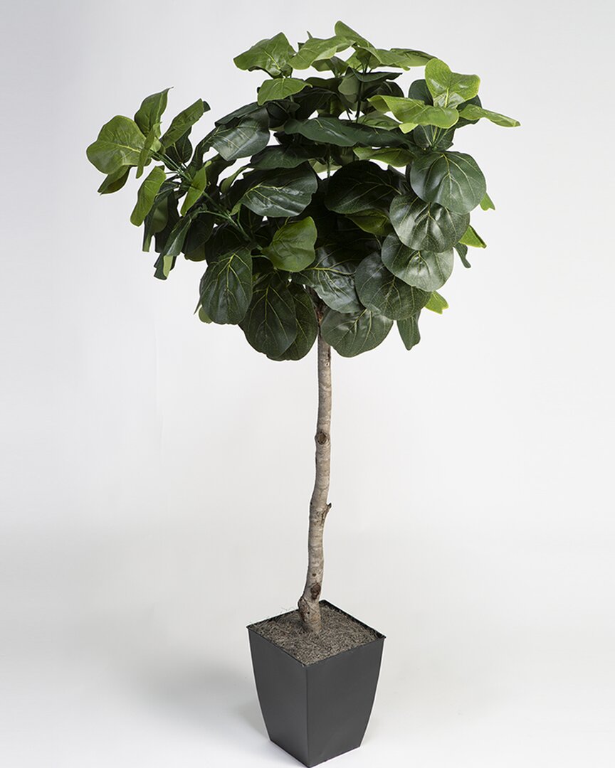 D&w Silks , Inc 6ft Fiddle Leaf Fig Tree In Square Metal Planter