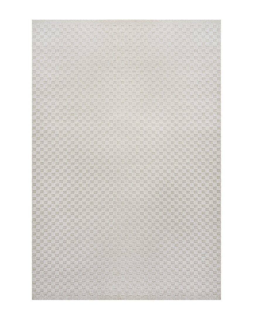 Jonathan Y Finn High-low Modern Minimalist Checkered Monotone Indoor/outdoor  Area Rug In Ivory