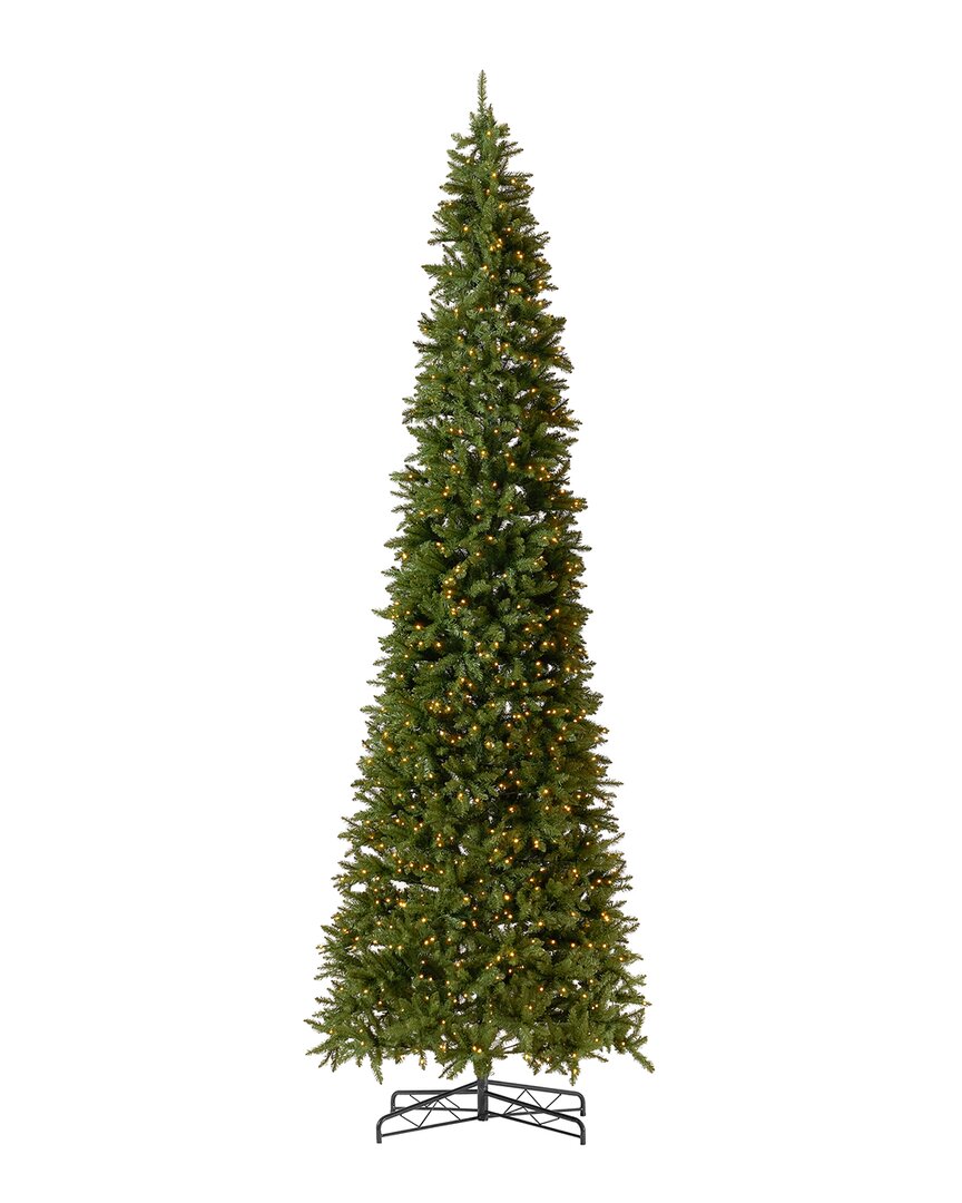 Nearly Natural 13ft Artificial Slim Green Mountain Pine Christmas Tree With 1360 Warm White Led Ligh