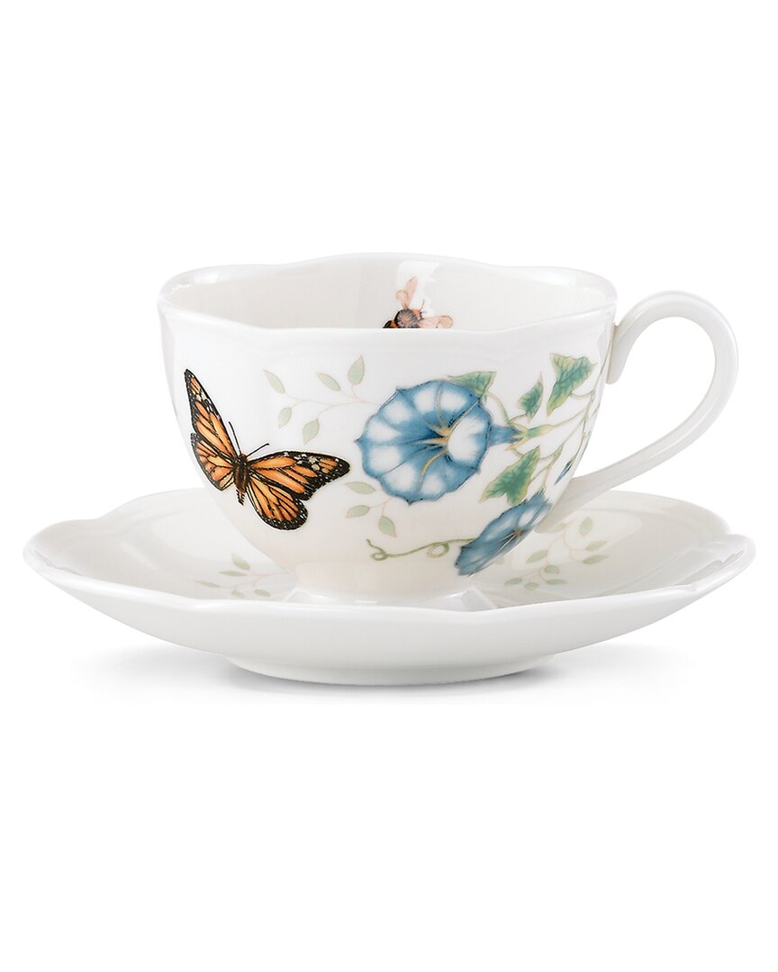 Lenox Butterfly Meadow Monarch Cup & Saucer In White