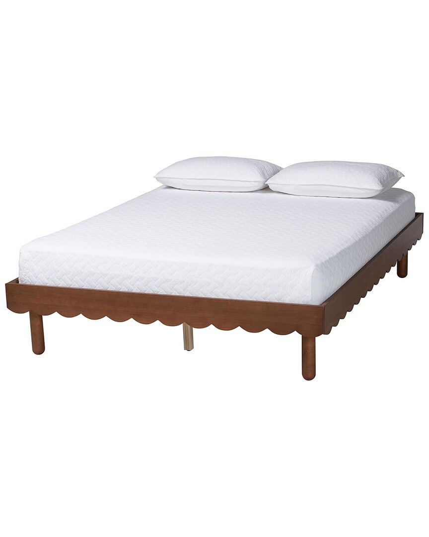 Baxton Studio Orianthe Wood Platform Bed Frame With Scalloped Edge Design