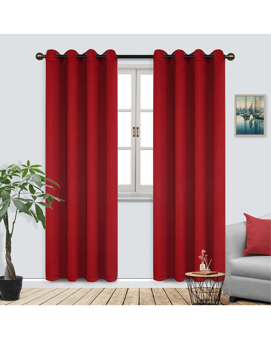 Superior Solid Insulated Thermal Blackout Grommet Curtain Panel Set