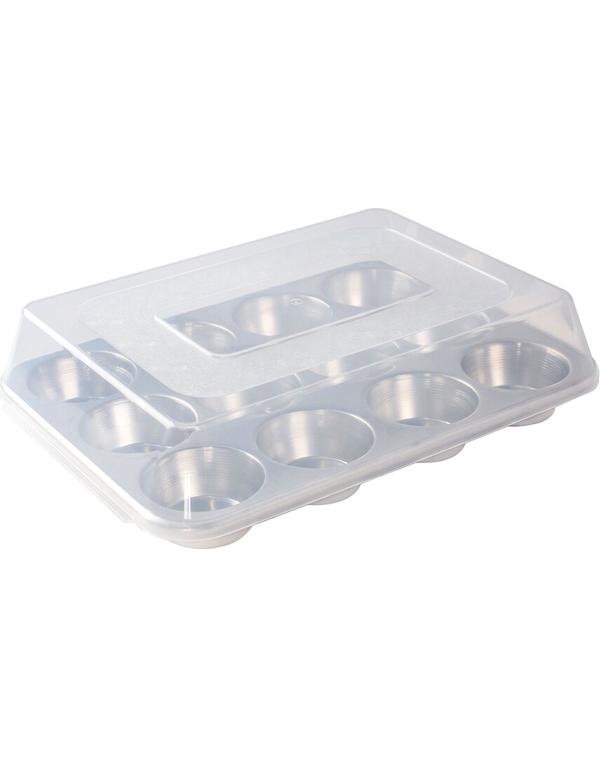 Nordic Ware 12 Cup Muffin Pan With High Domed Lid In Natural