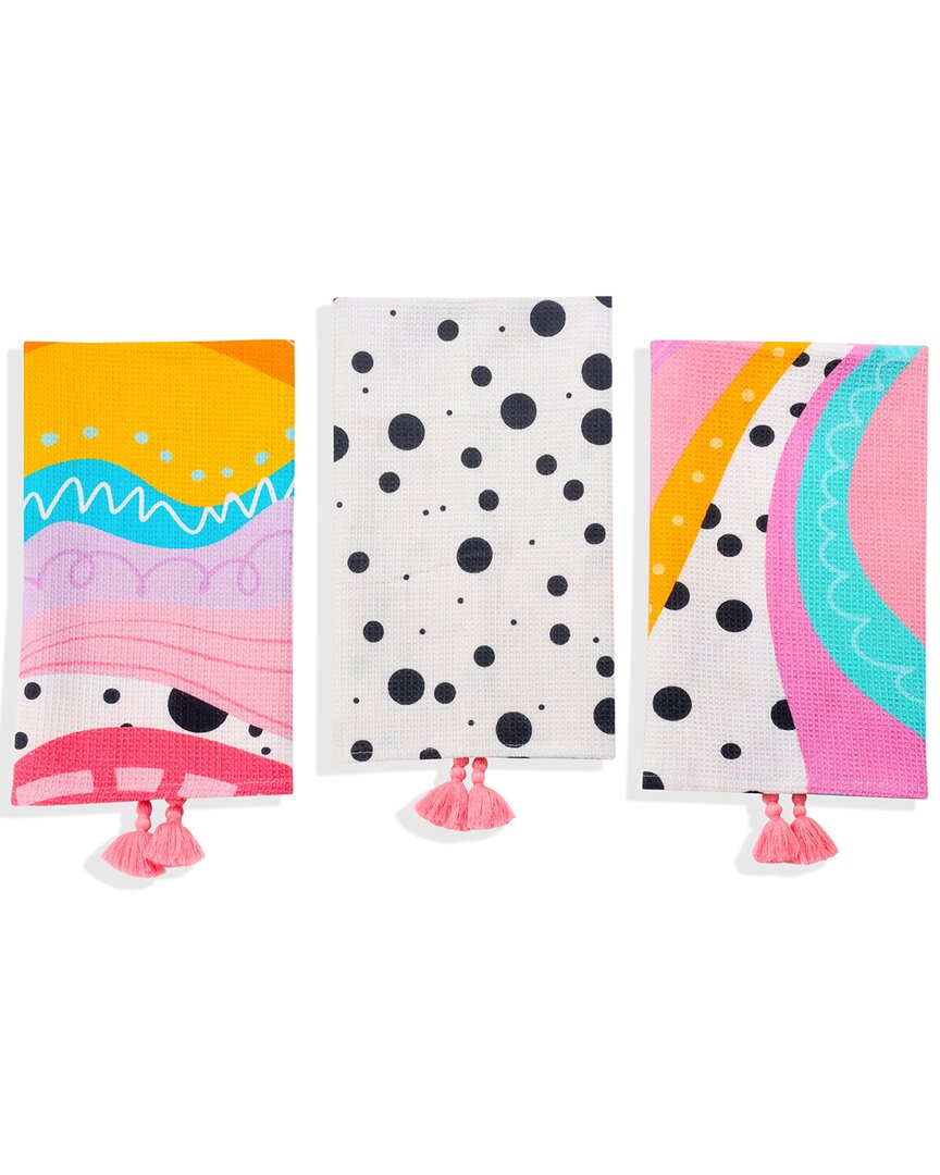 Tiramisu Abstract Pop Art Kitchen Towel Set In Multi
