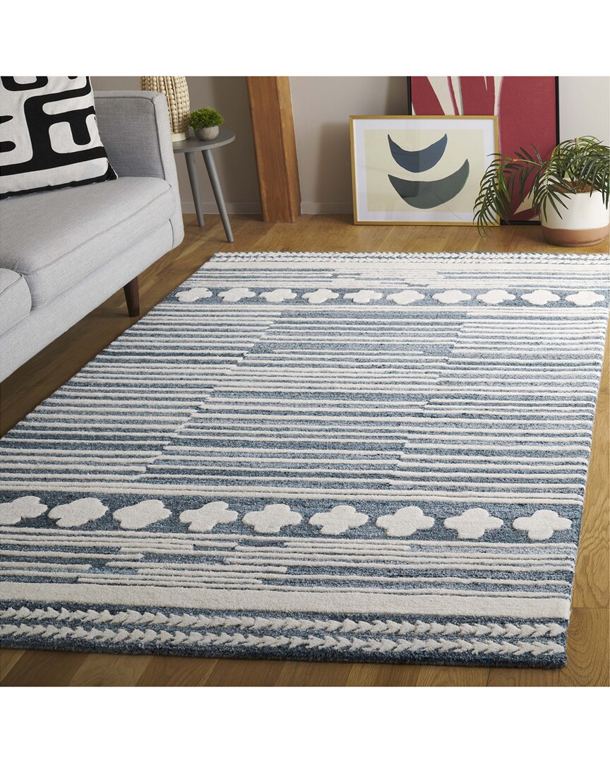 Safavieh Abstract Nirva Hand-tufted Wool-blend Rug In Blue