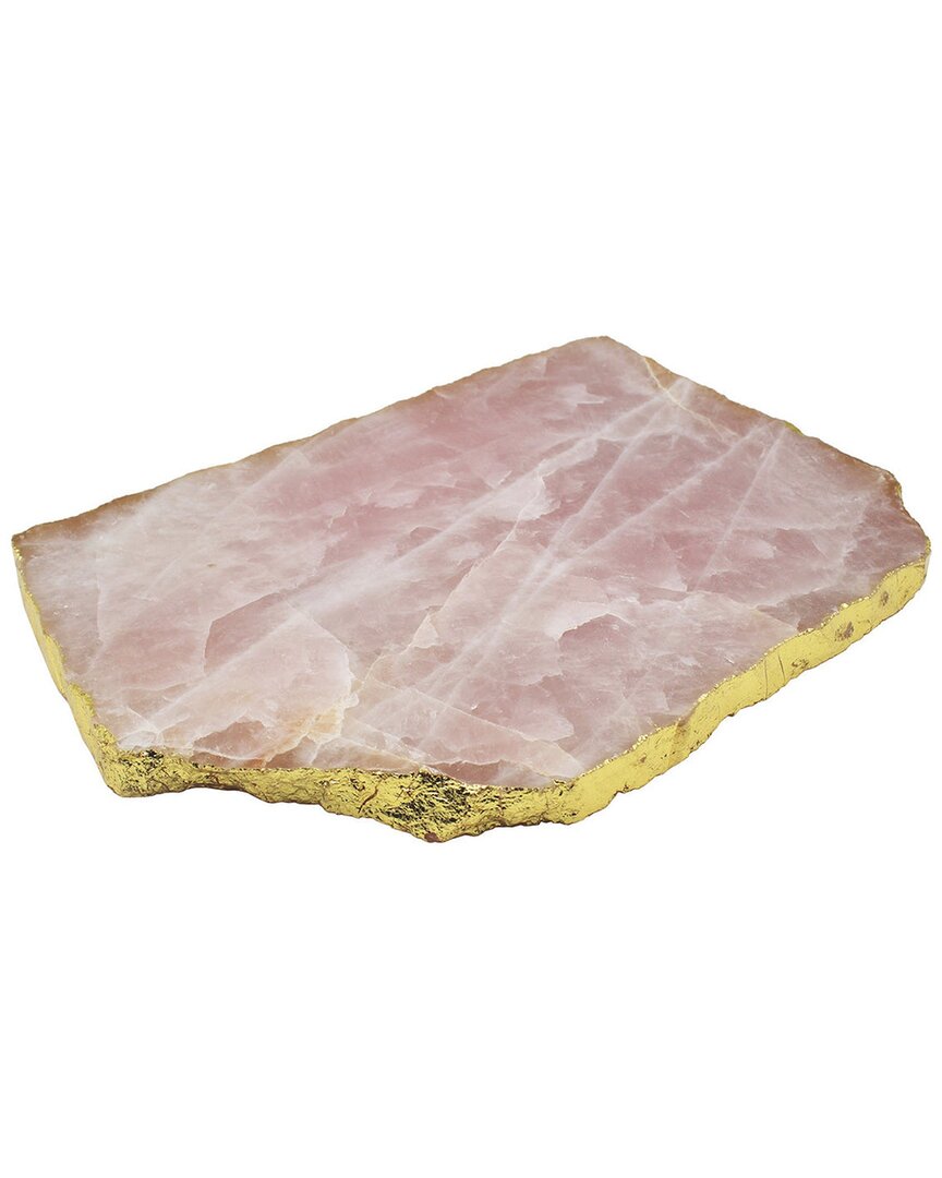 Godinger Rose Quartz Gold Edge Serving Board In Pink