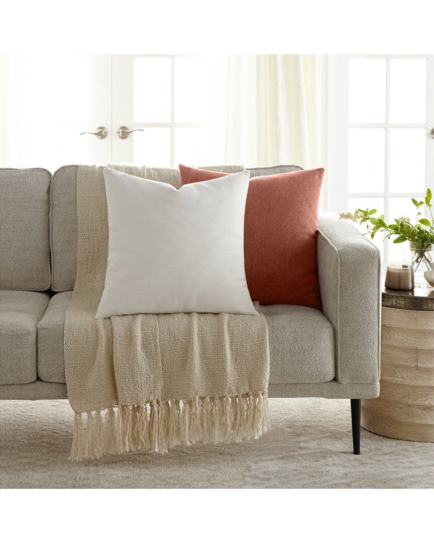 Home Collection Pack Of 2 Slub Throw Pillows In Orange