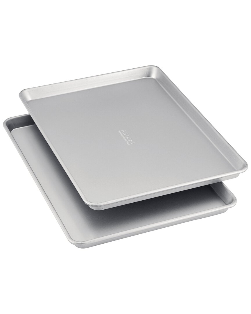 Anolon Pro-bake Bakeware 2 Piece Aluminized Steel Half Sheet Baking Pan Set In Gray