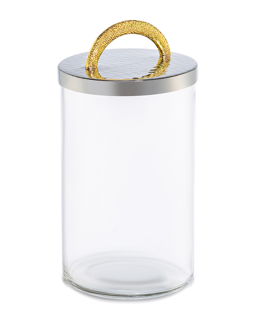 Classic Touch 6.5h Glass Jar With Stainless Steel Lid