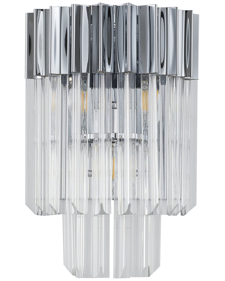 Bethel International Hanging Crystals Wall Sconce In Transparent