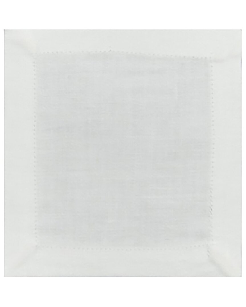 Bombacio Linens Bombacio Pure Linen Set Of 4 White Napkins In White