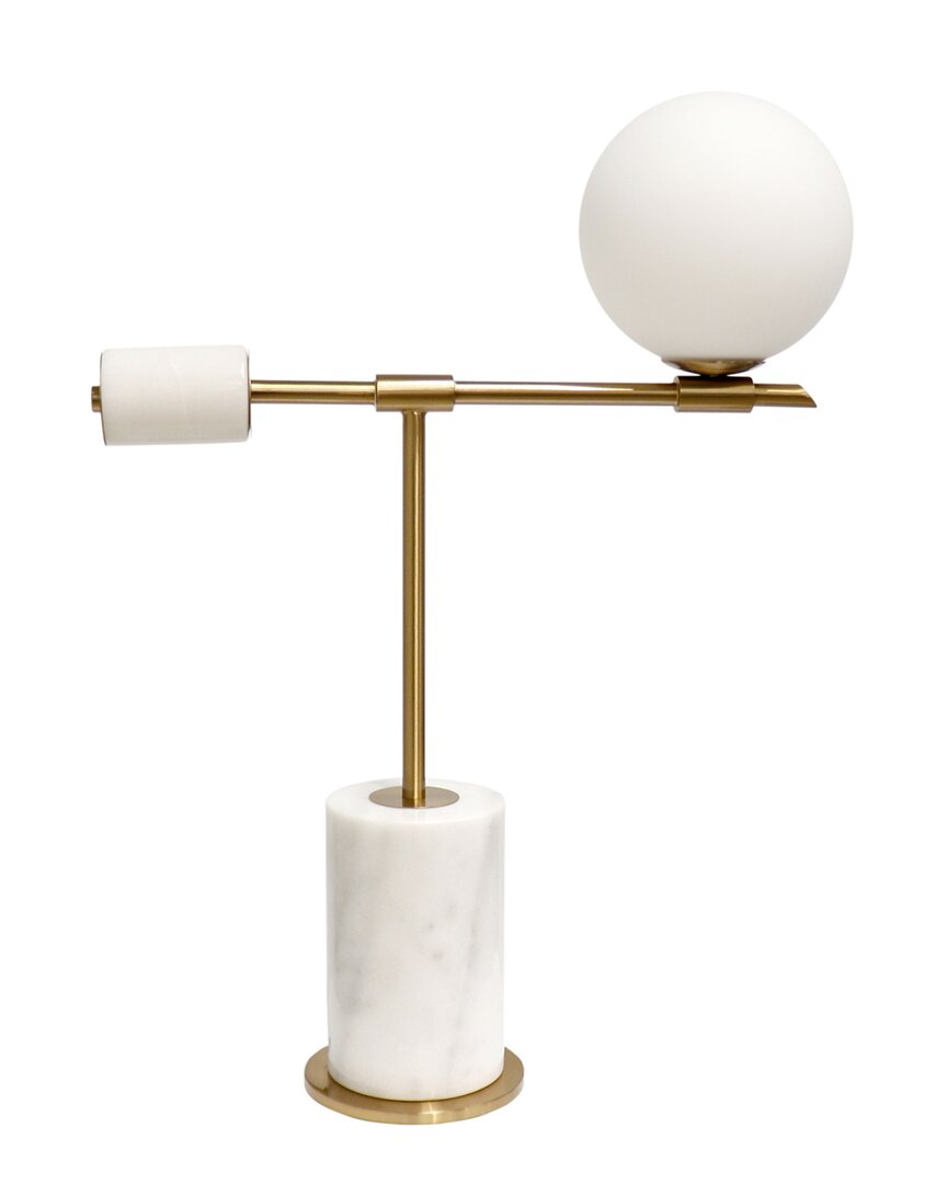 Pasargad Home Regal Bianca White Led Table Lamp