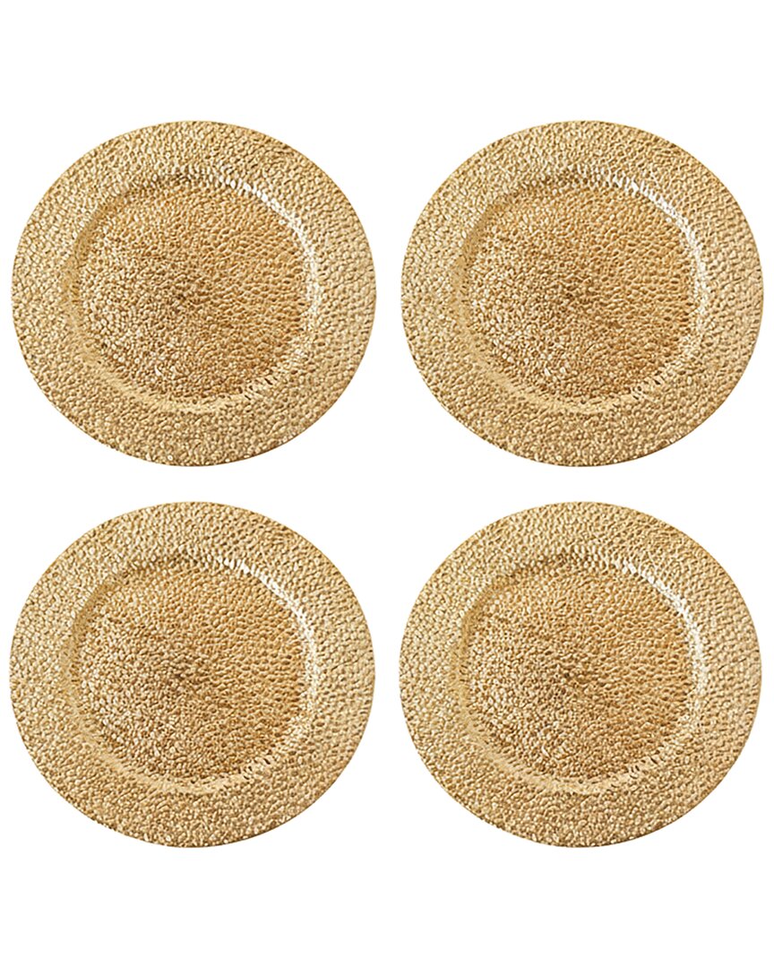 American Atelier Elara Plated Set Of 4 Charger Plates In Gold