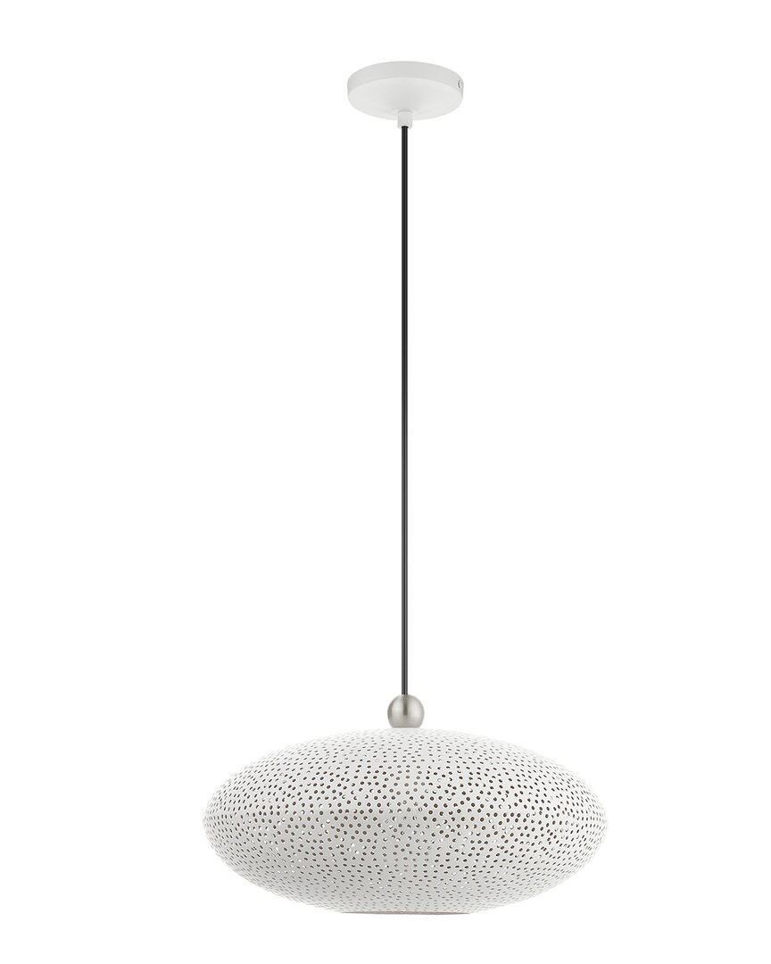 Livex Lighting 1-light White With Brushed Nickel Accents Pendant