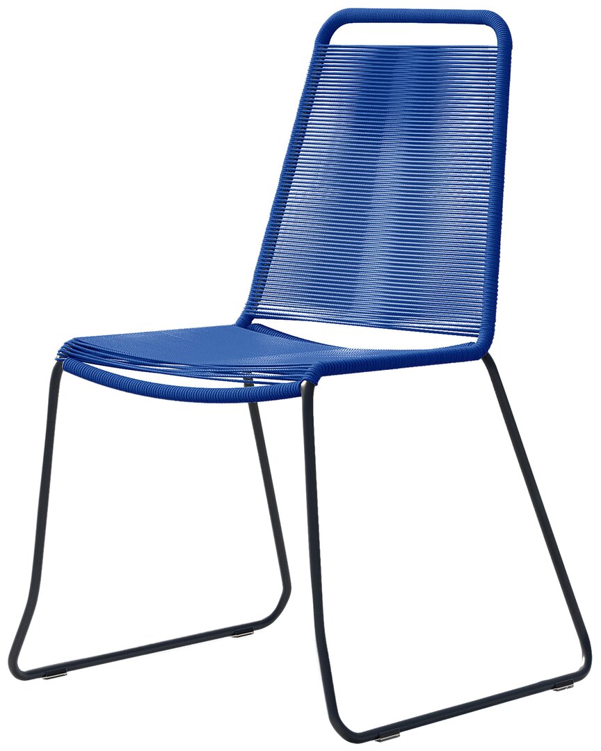 Shop Modloft Set Of 2 Barclay Indoor/outdoor Blue Stacking Dining Chairs