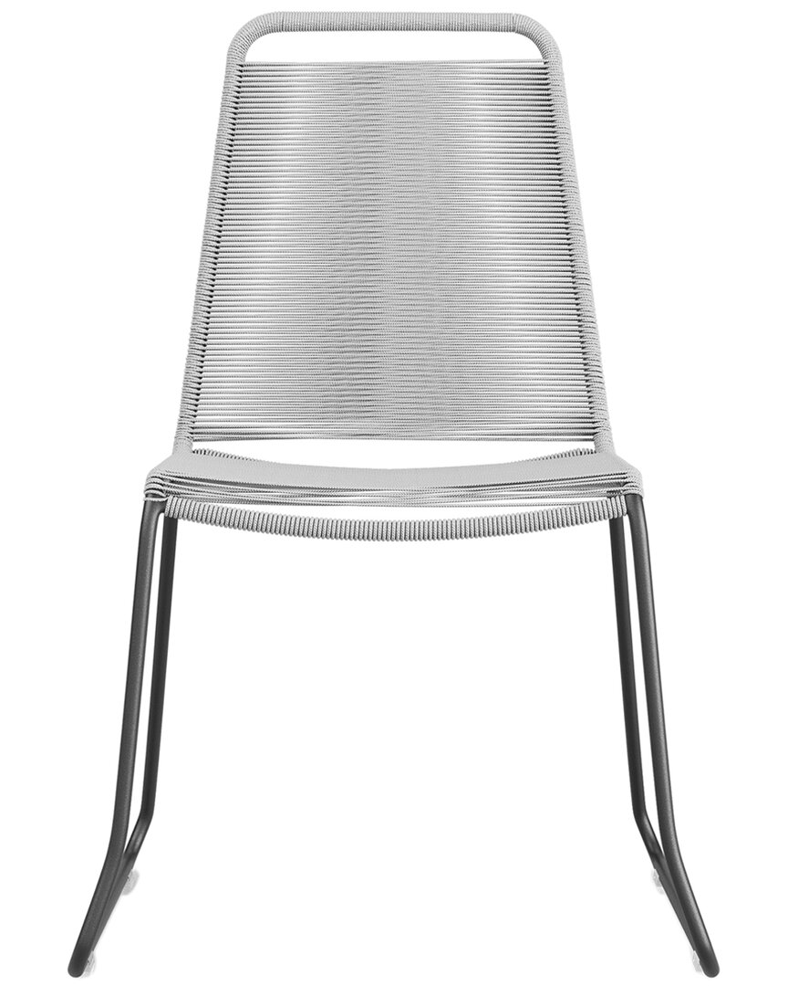 Shop Modloft Set Of 2 Barclay Indoor/outdoor White Stacking Dining Chairs In Grey