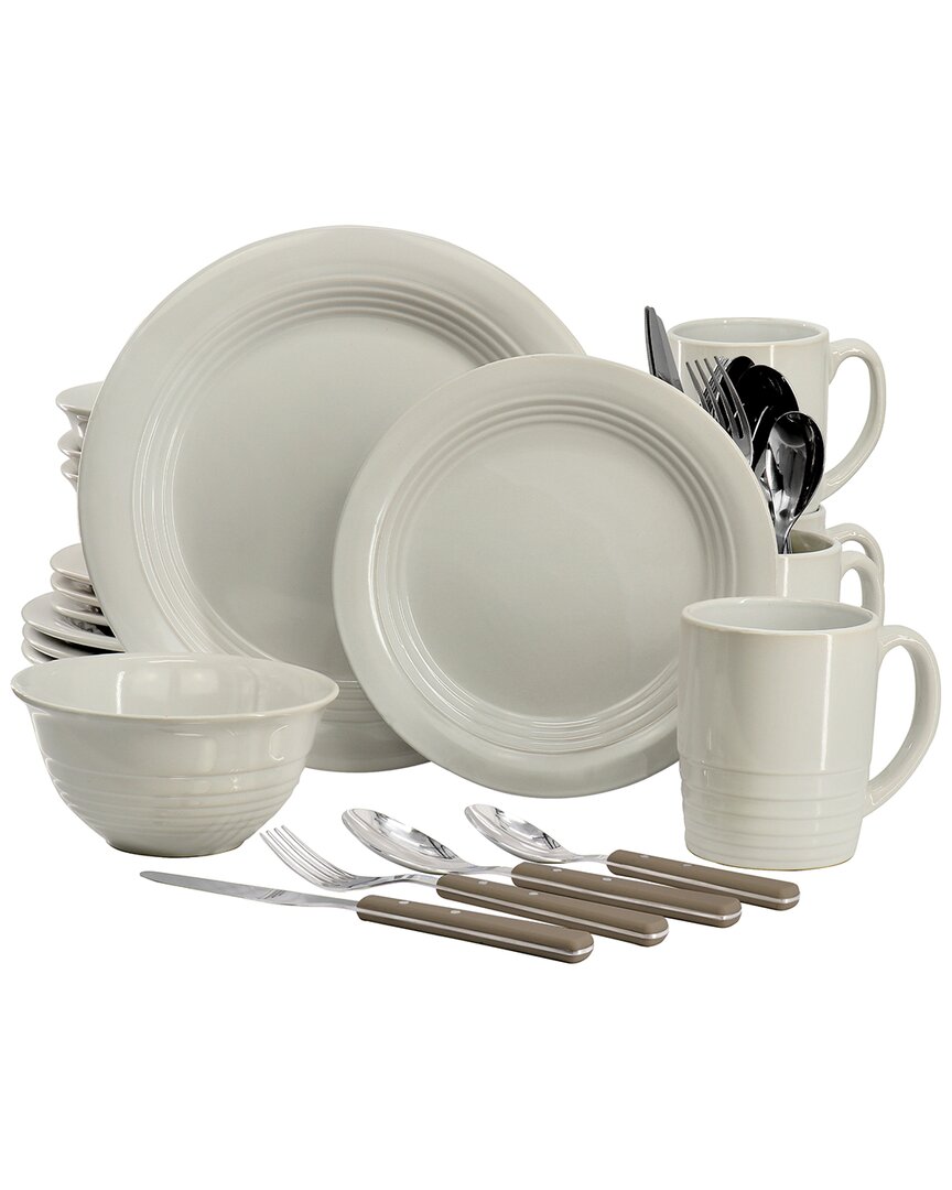 Martha Stewart 32pc Stoneware Dinnerware & Flatware Combo Set