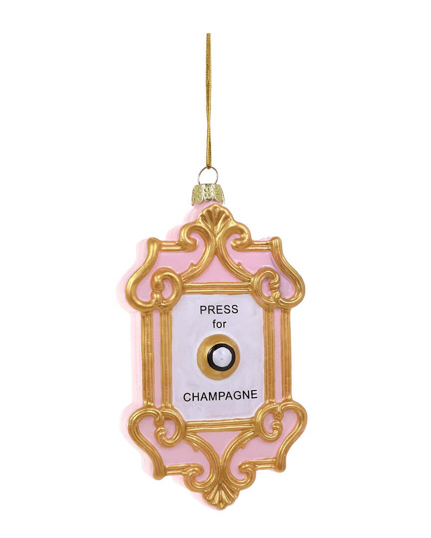 Cody Foster & Co. Champagne Button Ornament In Pink