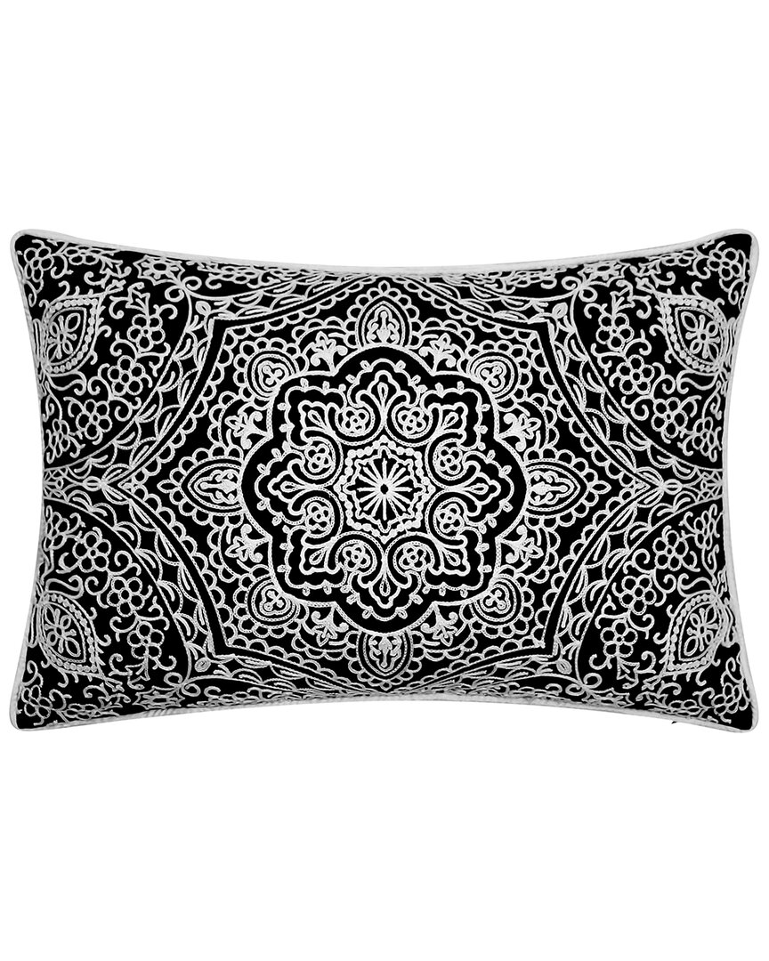 Edie Home Edie @ Home Indoor/outdoor Arabesque Embroidered Decorative Pillow