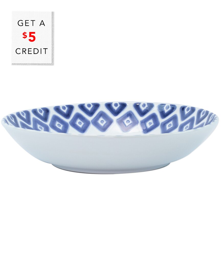 Shop Vietri Viva By  Santorini Diamond Medium Serving Bowl With $5 Credit In Blue