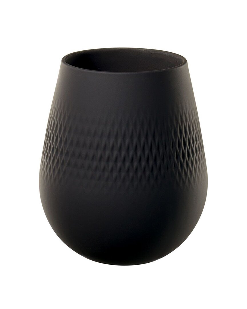 Villeroy & Boch Manufacture Collier Small Noir Vase In Black
