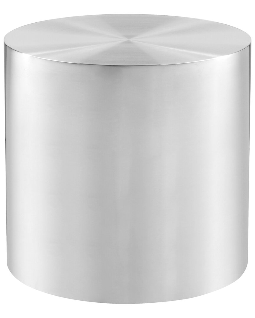 Pangea Home Spencer Round Side Table In Silver