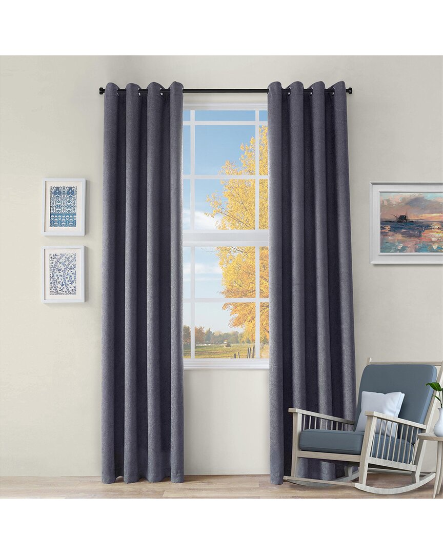 Superior 52x96 Senna Textured Blackout 2pc Curtain Panel Set In Blue