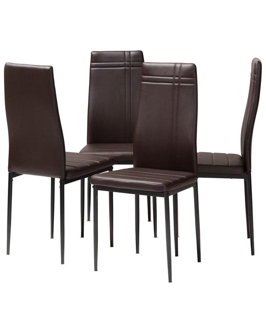 Design Studios Set Of 4 Matiese Dining Chairs- Brown