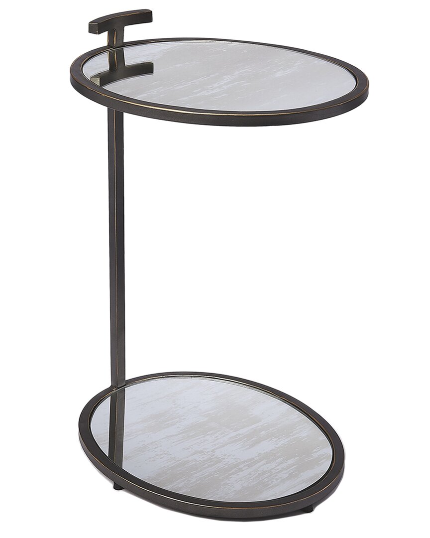 Butler Specialty Company Ciro Metal & Mirrored Accent Table In Black