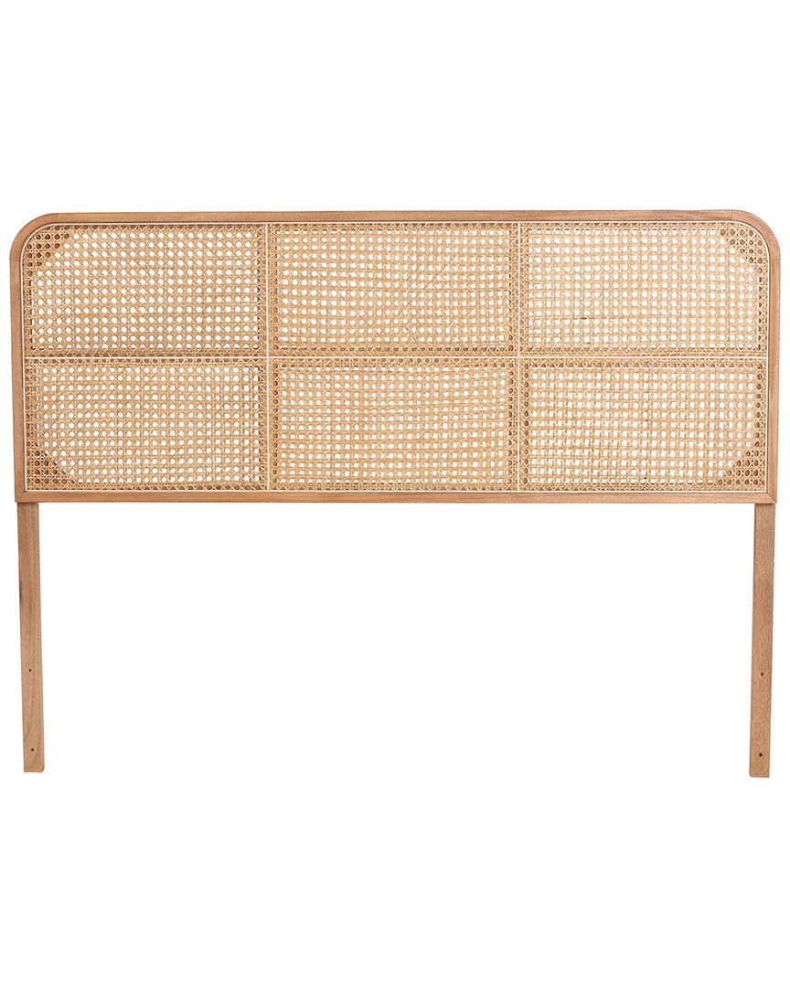Baxton Studio Lainer Modern Bohemian Bayur Wood & Rattan Queen Size Headboard