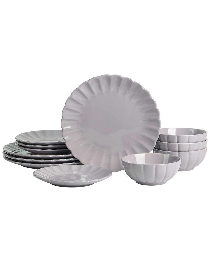 Earth & Clay Phoenix 12pc Dinnerware Set In Purple