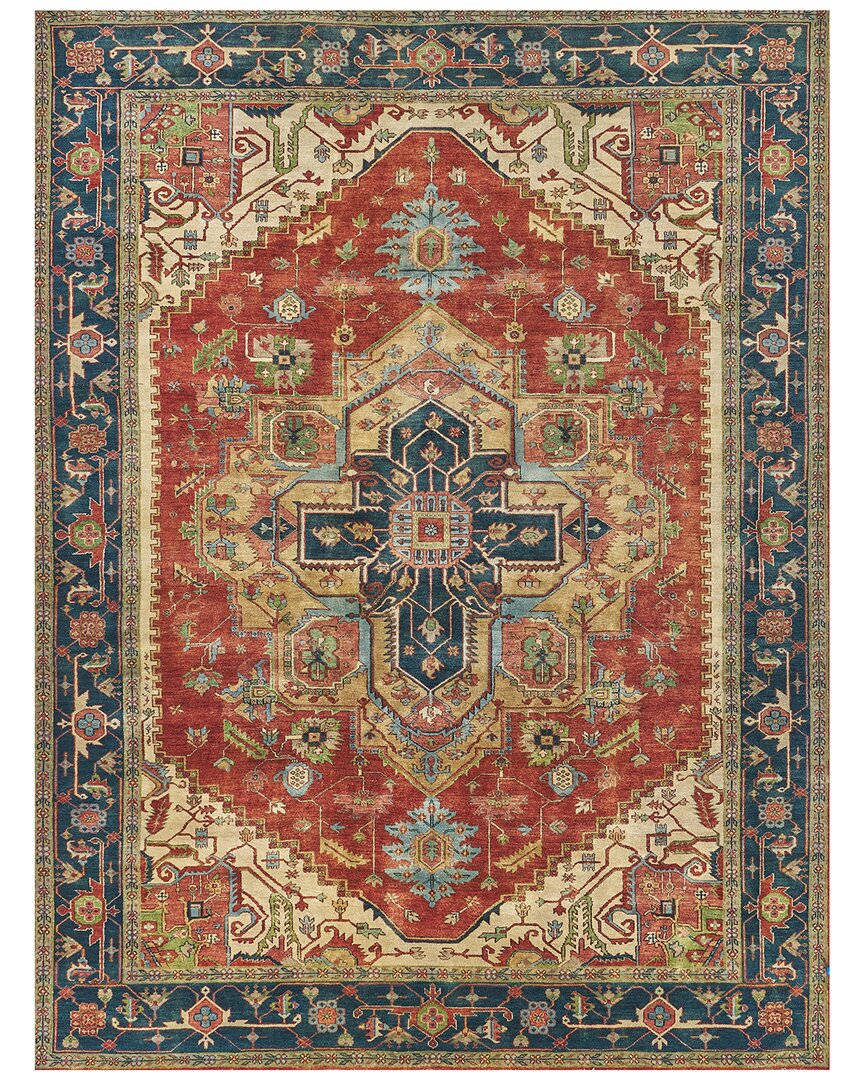 Exquisite Rugs Antique Weave Serapi Hand-knotted New Zealand Woo Rug In Red