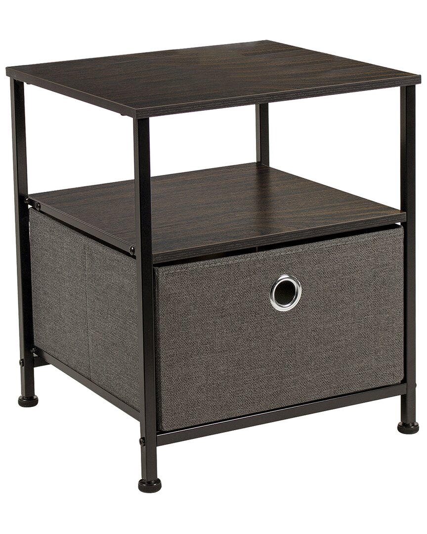 Sorbus End Table With Cloth Drawer In Brown