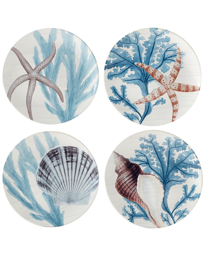 Certified International Beyond The Shore Set Of 4 Dinner Plates In Multi